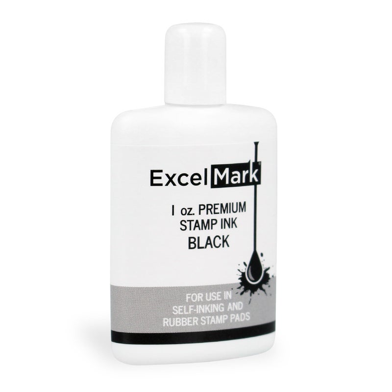 ExcelMark Premium Self-Inking Stamp Refill Ink - 1 oz. (Black) - Image 1